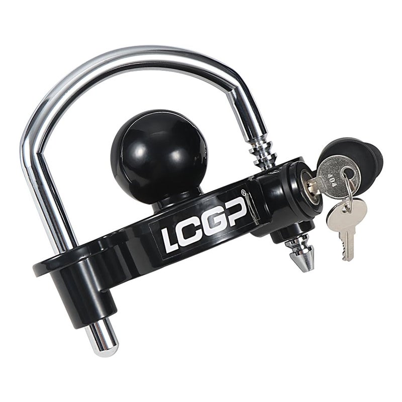LCGP Black Trailer Hitch Coupler Lock with 2 Keys, Universal Coupler Lock, Adjustable Storage Security, Heavy-Duty Steel. - Image 4